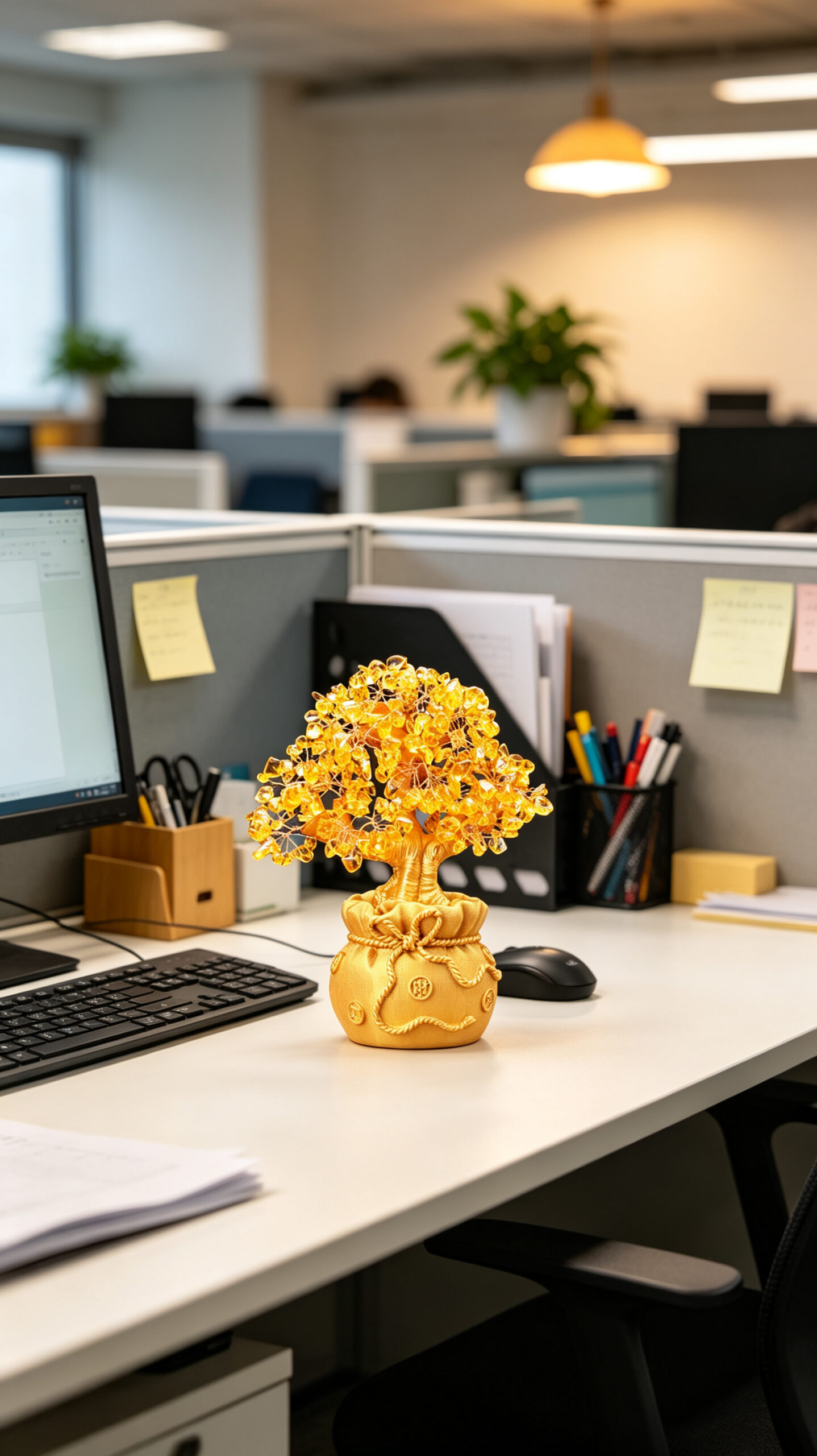 XuanyiCrystal Citrine Money Tree | Wealth & Abundance Ornament - citrine crystal money tree