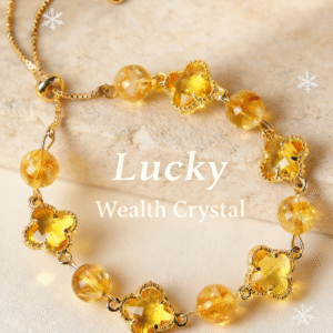 natural citrine clover bracelet | christmas special, wealth & luck, the perfect gift for her