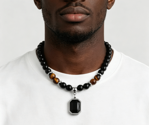National Trend Obsidian Tiger Eye Necklace - Taoist Blessed Crystal Jewelry for Women photo review