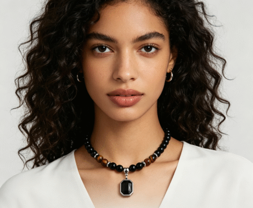National Trend Obsidian Tiger Eye Necklace - Taoist Blessed Crystal Jewelry for Women photo review