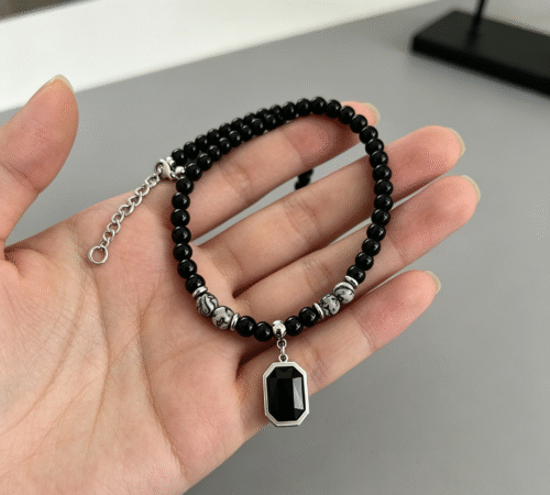 National Trend Obsidian Tiger Eye Necklace - Taoist Blessed Crystal Jewelry for Women photo review
