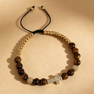 Home - Maillard Tiger Eye Cross Bracelet · Taoist Blessed