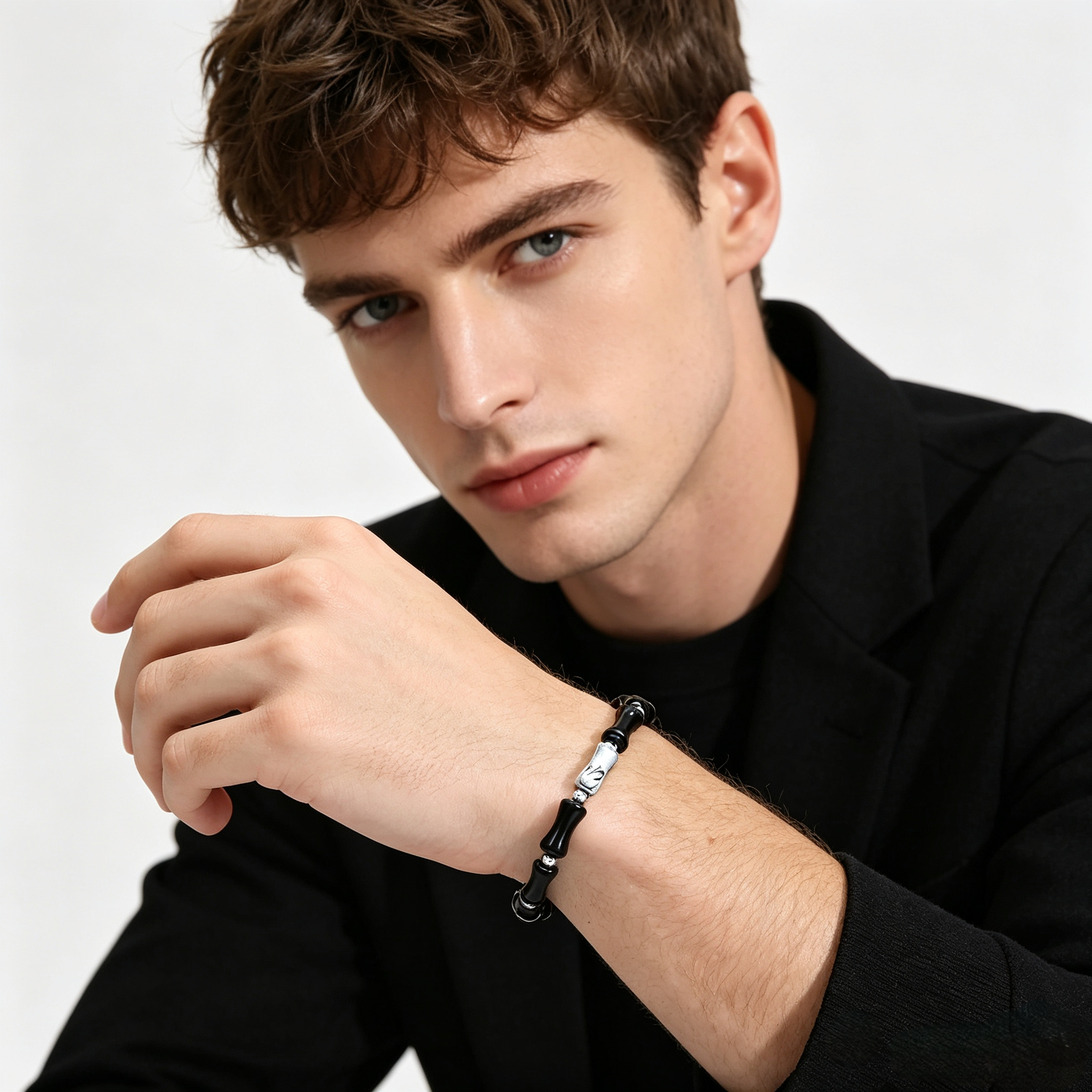 Bamboo Joint Black Obsidian Bracelet for Men · Taoist Blessed · Premium Plated Bamboo Beaded Crystal Bracelet - Bamboo Joint Black Obsidian Bracelet for Men · Taoist Blessed · Premium Plated Bamboo Beaded Crystal Bracelet - Image 6