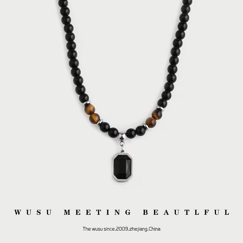 National Trend Obsidian Tiger Eye Necklace - Taoist Blessed Crystal Jewelry for Women - National Trend Obsidian Tiger Eye Necklace - Taoist Blessed Crystal Jewelry for Women