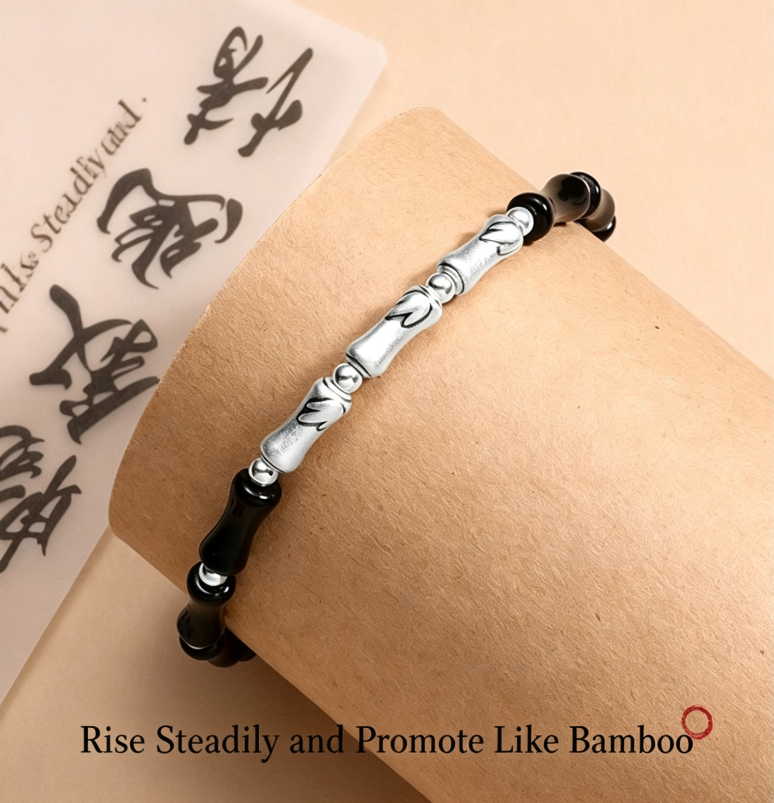 Bamboo Joint Black Obsidian Bracelet for Men · Taoist Blessed · Premium Plated Bamboo Beaded Crystal Bracelet - Bamboo Joint Black Obsidian Bracelet for Men · Taoist Blessed · Premium Plated Bamboo Beaded Crystal Bracelet - Image 5