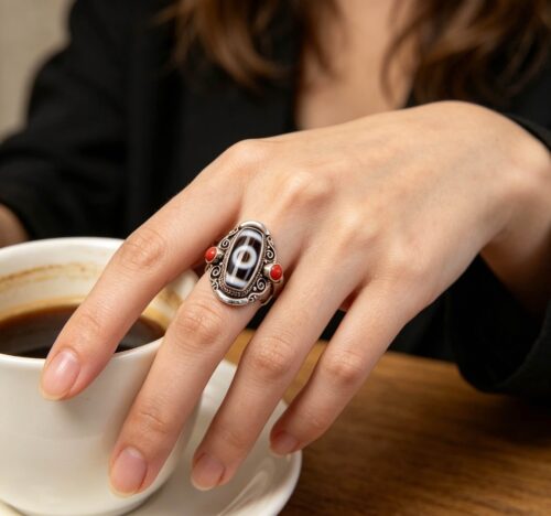 Tibetan Handmade 925 Silver Ring | Adjustable Open Ring Vintage Ethnic Unisex | Chunky Statement Jewelry for Men & Women photo review