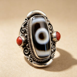 Home - Tibetan Handmade 925 Silver Ring | Adjustable Open Ring Vintage Ethnic Unisex | Chunky Statement Jewelry for Men & Women