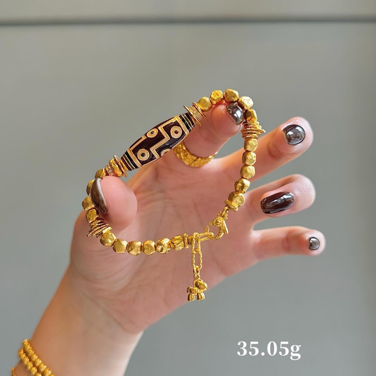 One-Eye Dzi Bead Bracelet · Tibetan Buddhist Sacred Stone · Vintage Ethnic Luxury Bracelet - One-Eye Dzi Bead Bracelet · Tibetan Buddhist Sacred Stone · Vintage Ethnic Luxury Bracelet - Image 4