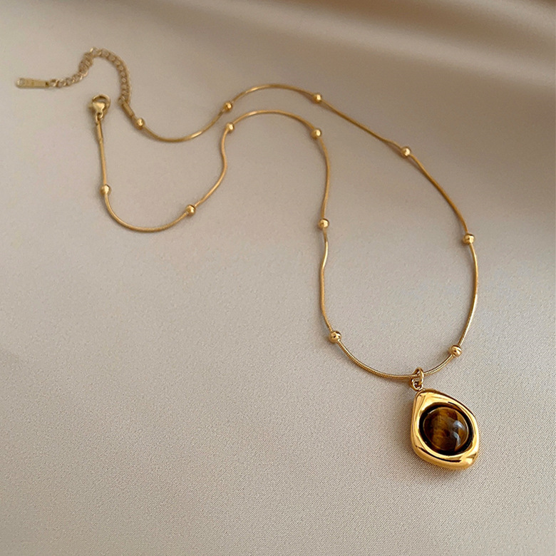 Maillard Tiger Eye Bead Pendant Necklace · Vintage Luxury Women · Taoist Blessed Crystal Jewelry - Maillard Tiger Eye Bead Pendant Necklace · Vintage Luxury Women · Taoist Blessed Crystal Jewelry - Image 4
