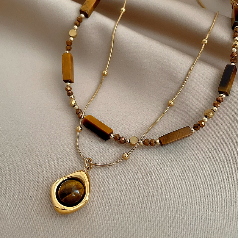 Maillard Tiger Eye Bead Pendant Necklace · Vintage Luxury Women · Taoist Blessed Crystal Jewelry - Maillard Tiger Eye Bead Pendant Necklace · Vintage Luxury Women · Taoist Blessed Crystal Jewelry - Image 2