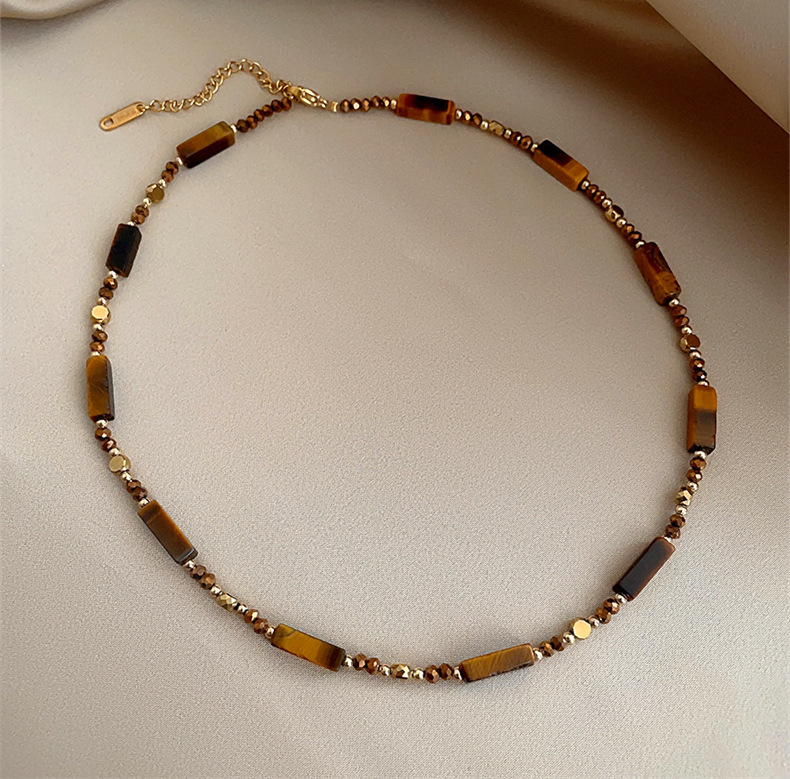 Maillard Tiger Eye Bead Pendant Necklace · Vintage Luxury Women · Taoist Blessed Crystal Jewelry - Maillard Tiger Eye Bead Pendant Necklace · Vintage Luxury Women · Taoist Blessed Crystal Jewelry - Image 3