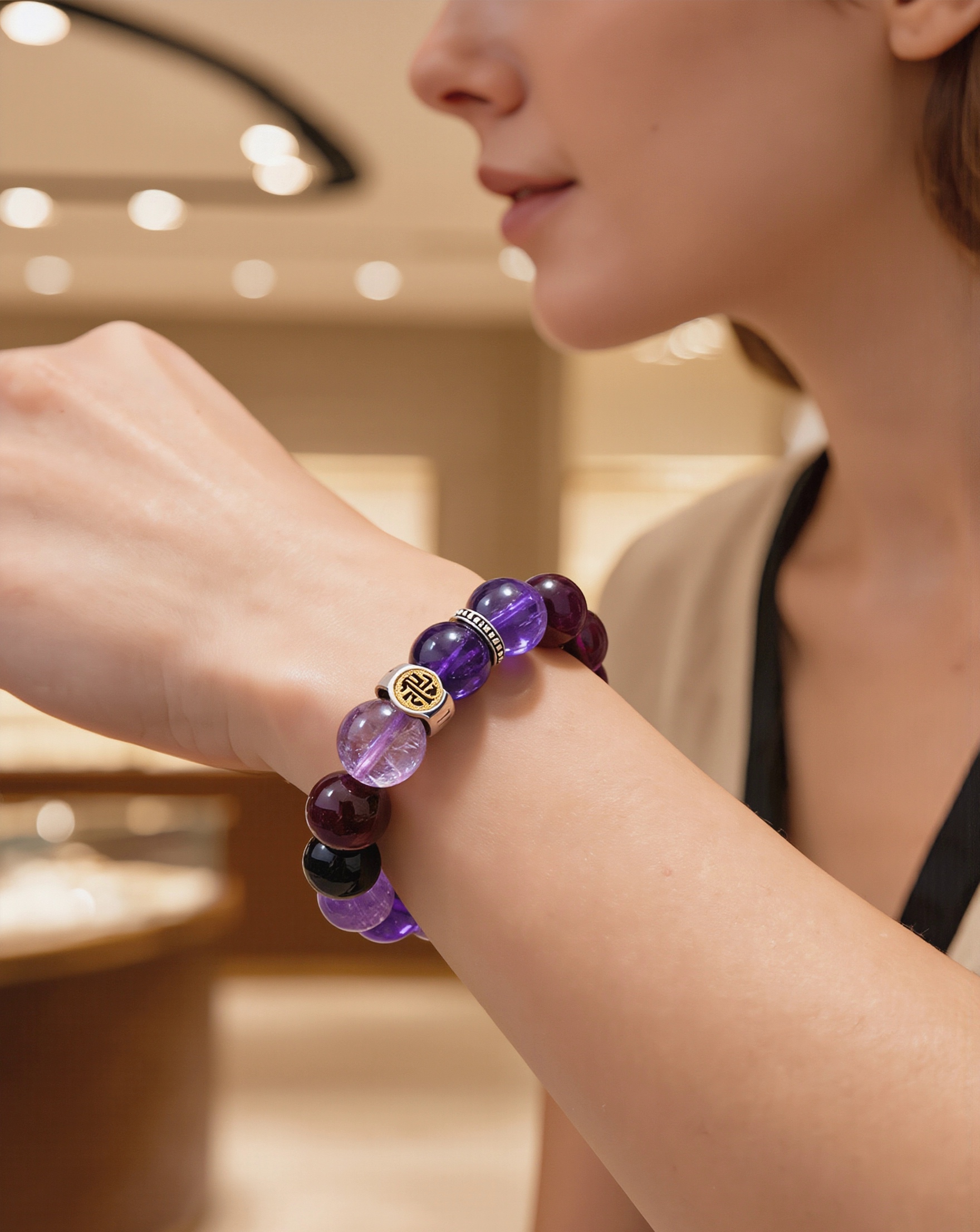 Nine Purple Fire Luck Natural Amethyst Super Seven Multi-Crystal Zodiac Bracelet – Genuine Purple Crystal Healing Wealth Manifestation Energy Stack - Nine Purple Fire Luck Natural Amethyst Super Seven Multi-Crystal Zodiac Bracelet – Genuine Purple Crystal Healing Wealth Manifestation Energy Stack - Image 7