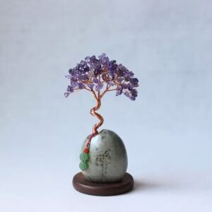 5-Color Crystal Money Tree | Handmade Multi-Gemstone Wealth Tree | Feng Shui Prosperity Decor Gift