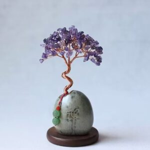 5-Color Crystal Money Tree | Handmade Multi-Gemstone Wealth Tree | Feng Shui Prosperity Decor Gift