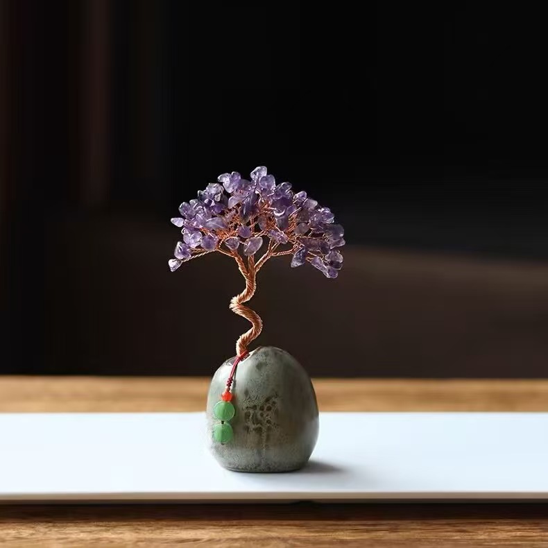 5-Color Crystal Money Tree | Handmade Multi-Gemstone Wealth Tree | Feng Shui Prosperity Decor Gift - 5-Color Crystal Money Tree | Handmade Multi-Gemstone Wealth Tree | Feng Shui Prosperity Decor Gift - Image 5