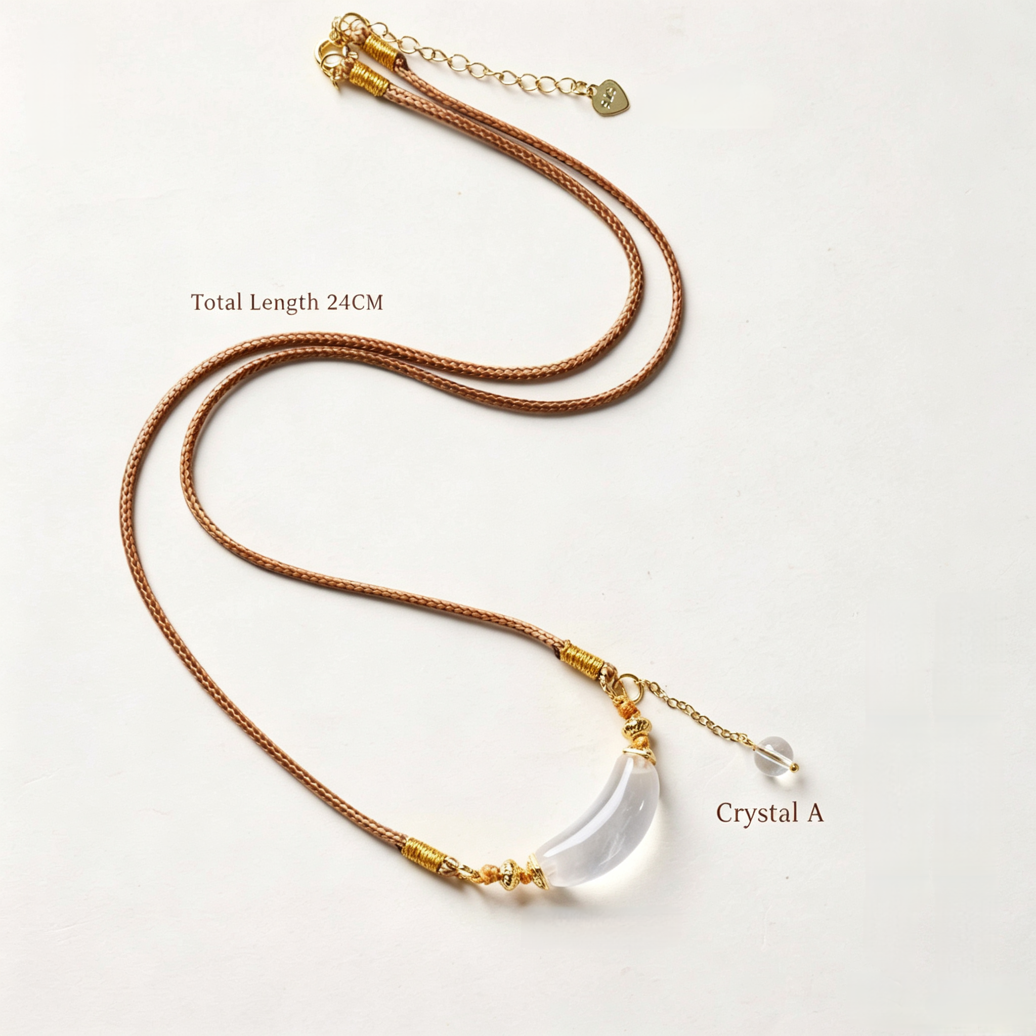 Clear Quartz & Citrine Jewelry Set | Petal Bead Bracelet + White Crystal Pendant Necklace - Clear Quartz & Citrine Jewelry Set | Petal Bead Bracelet + White Crystal Pendant Necklace - Image 4